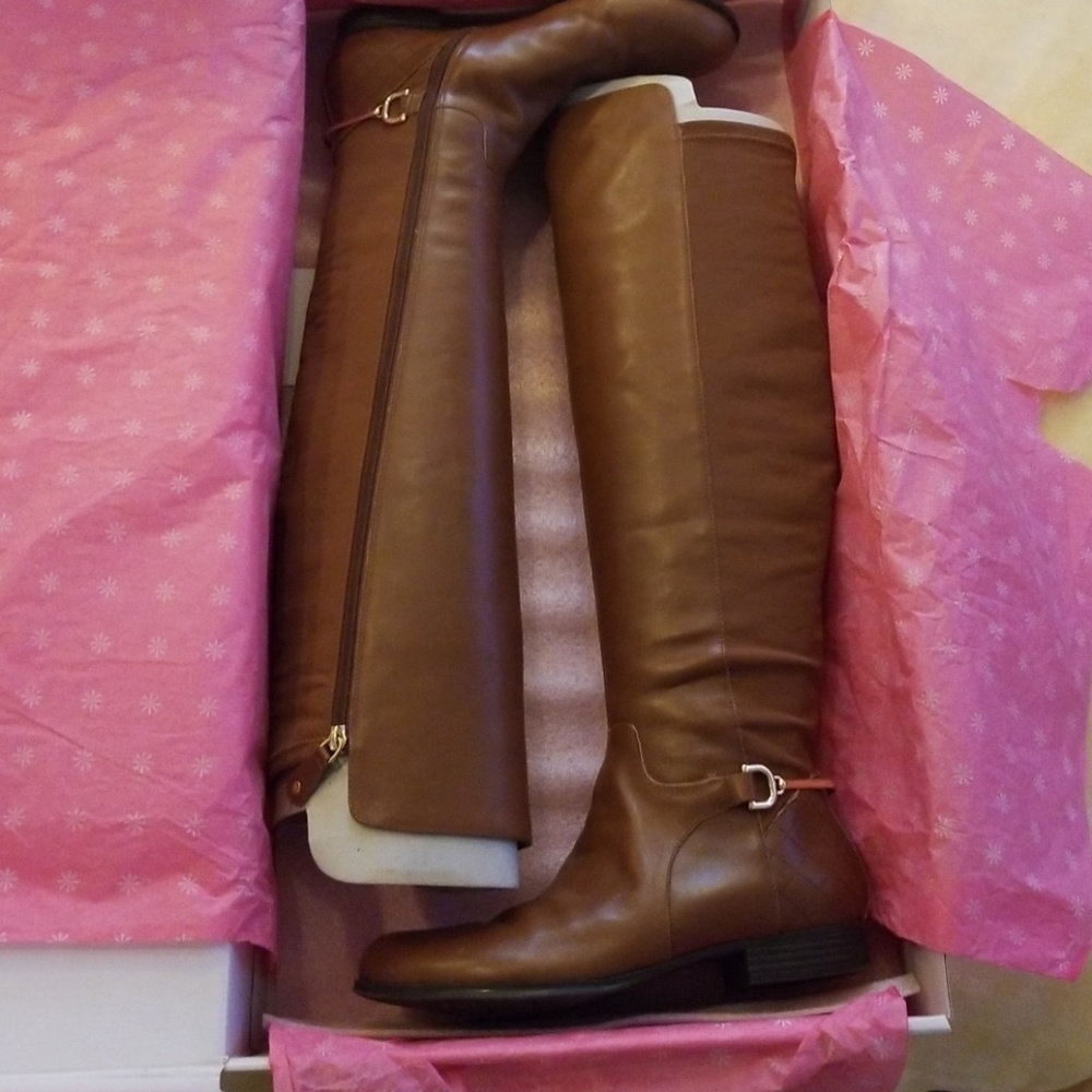 Leather knee high boot